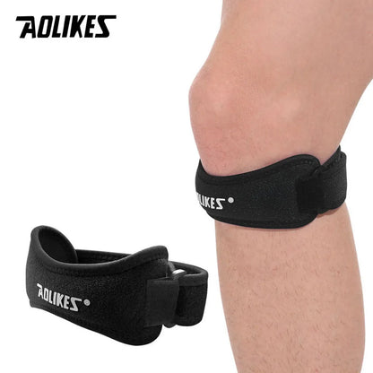 AOLIKES 1 rodillera ajustable para aliviar el dolor de rodilla, estabilizador de rótula, soporte para senderismo, fútbol, ​​baloncesto, correr y deportes