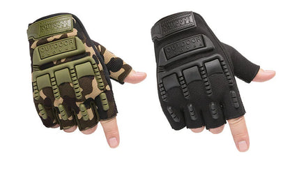 1Pair Gear Fingerless Hard Knuckle Tactical Gloves Men Half Finger Fitness Sport Gym Driving Riding Motorcycle Gloves