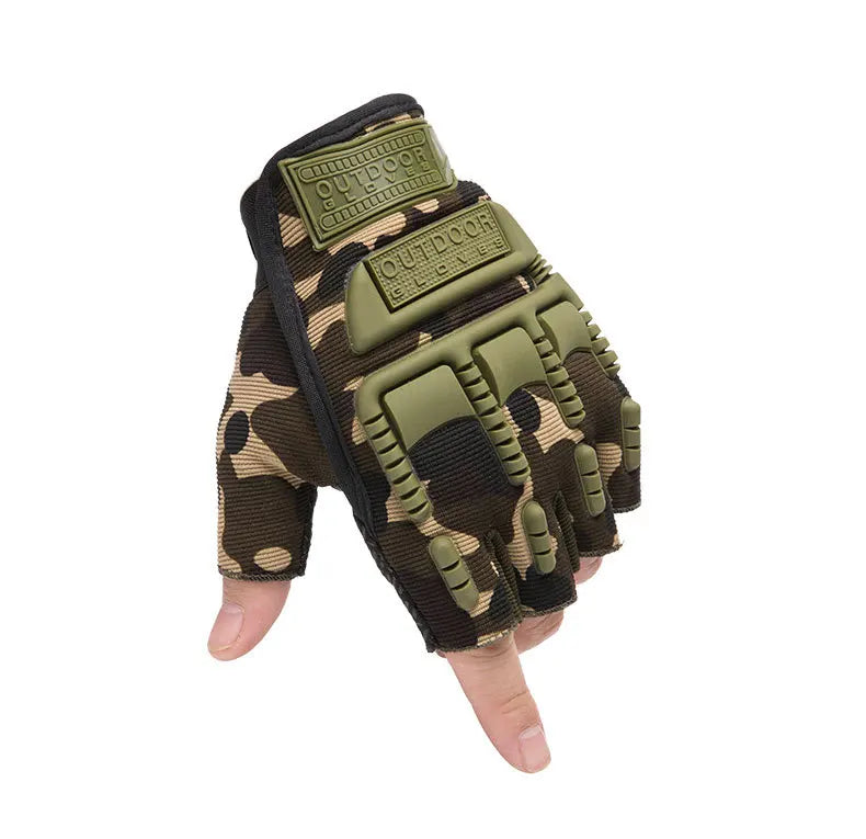 1Pair Gear Fingerless Hard Knuckle Tactical Gloves Men Half Finger Fitness Sport Gym Driving Riding Motorcycle Gloves