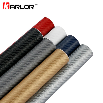 30x127cm 3D Carbon Fiber Vinyl Film Car Stickers Waterproof DIY Styling Wrap Auto Vehicle Detailing Car Accessories Motorcycle