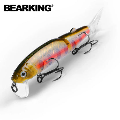 Señuelo de pesca profesional Bearking de 11,3 cm y 13,7 g, de calidad pececillo, cebo para nadar, cebo articulado, equipado con anzuelo negro o blanco