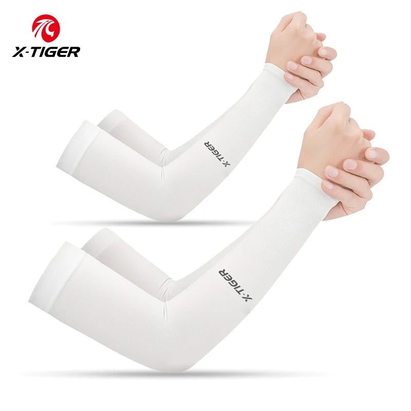 Mangas de ciclismo X-TIGER Tejido de hielo Protector solar anti-UV Manga de ciclismo para correr Deportes al aire libre Calentadores de brazos de ciclismo para hombres y mujeres