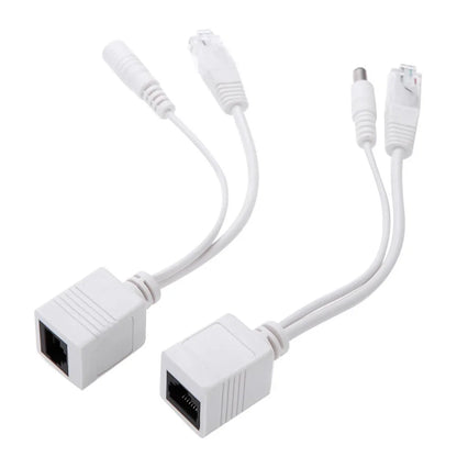 1 par de cables POE, cable adaptador pasivo de alimentación a través de Ethernet, divisor POE, módulo de fuente de alimentación de inyector RJ45 de 12-48 V para cámara IP