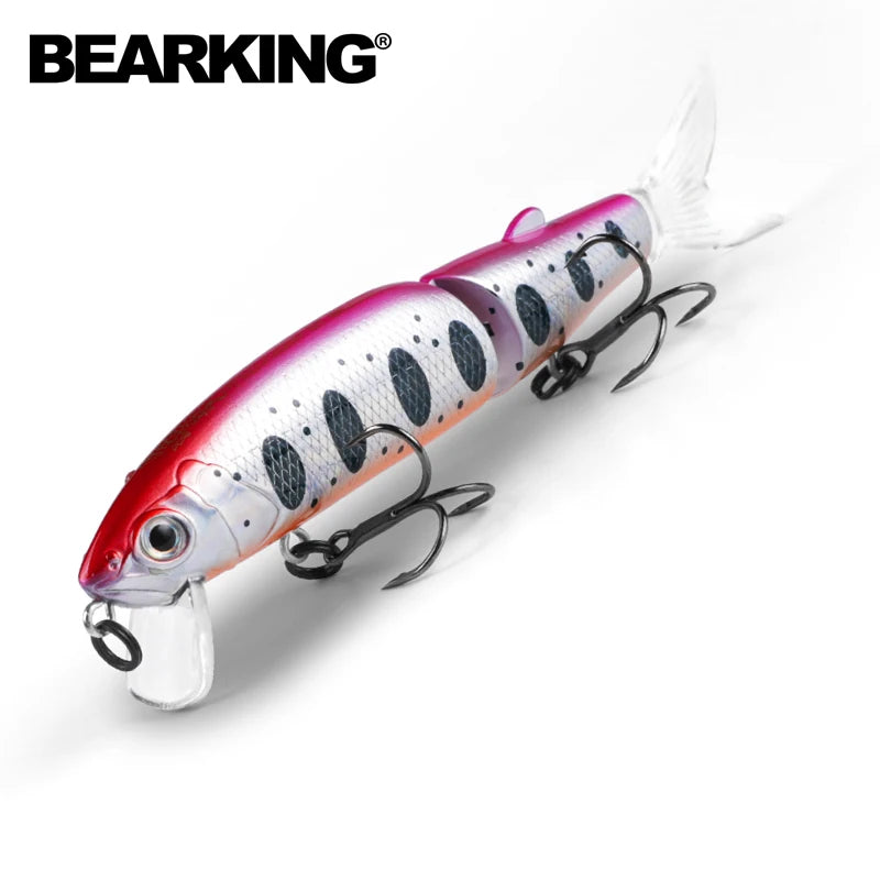 Señuelo de pesca profesional Bearking de 11,3 cm y 13,7 g, de calidad pececillo, cebo para nadar, cebo articulado, equipado con anzuelo negro o blanco