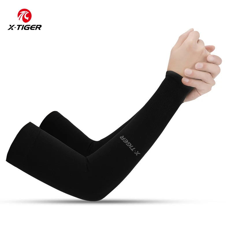 Mangas de ciclismo X-TIGER Tejido de hielo Protector solar anti-UV Manga de ciclismo para correr Deportes al aire libre Calentadores de brazos de ciclismo para hombres y mujeres