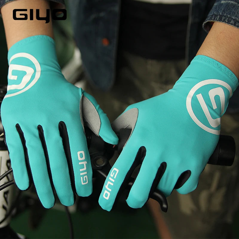 Giyo Wind Breaking Cycling Full Finger Gloves Touch Screen Anti-slip Bicycle Lycra Fabric Mittens Bicicleta Road Bike Long Glove