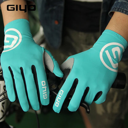 Giyo Wind Breaking Cycling Full Finger Gloves Touch Screen Anti-slip Bicycle Lycra Fabric Mittens Bicicleta Road Bike Long Glove