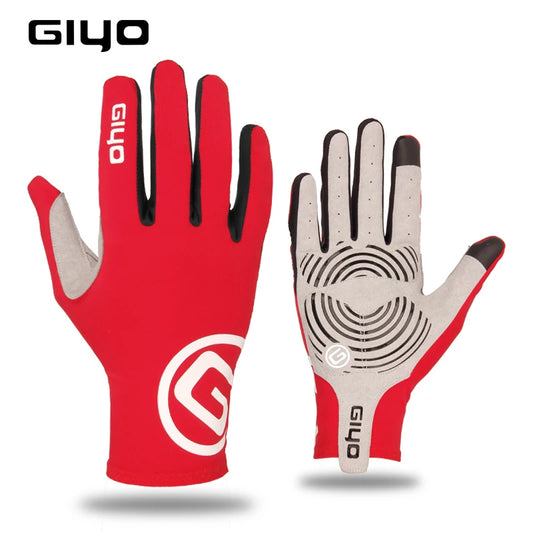 Guantes de ciclismo Giyo con dedos completos, resistentes al viento, antideslizantes, con pantalla táctil, de licra, para bicicleta de carretera