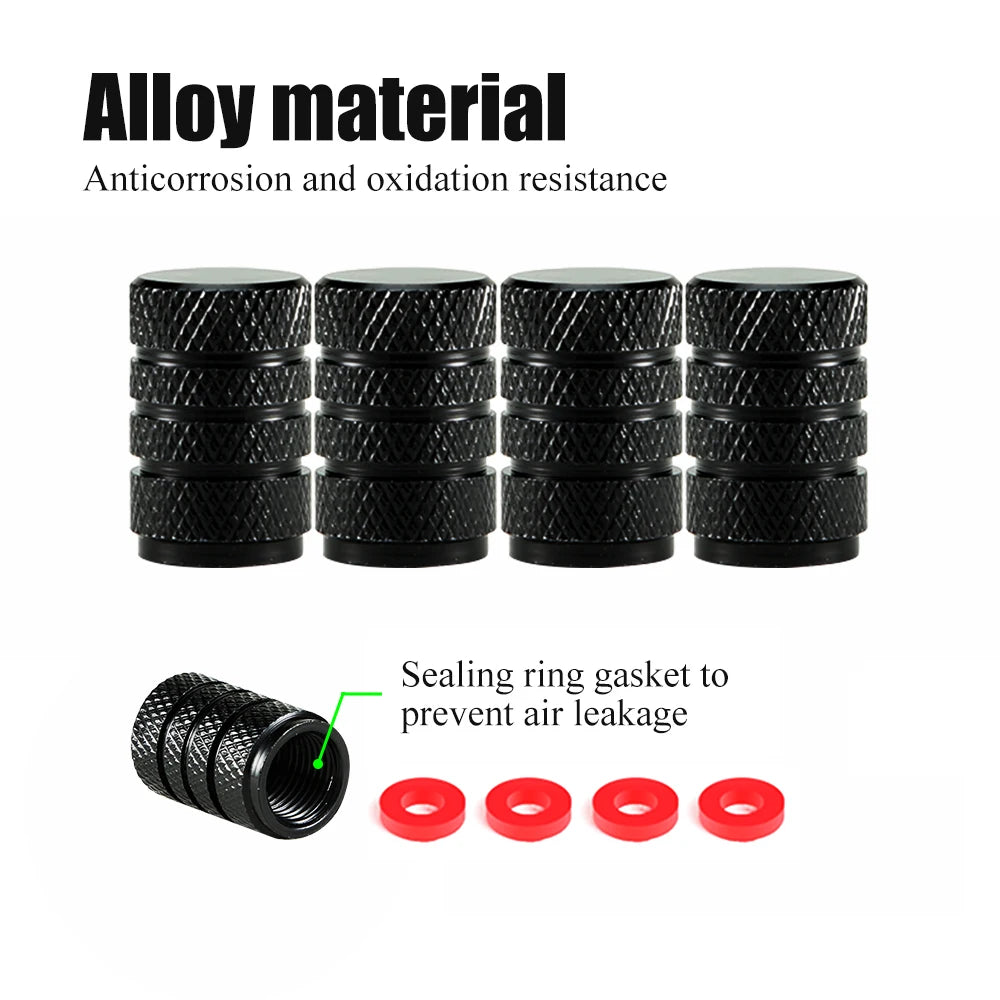 8Pc Tire Valve Caps Tyre Rim Stem Cover Dust Proof Auto Wheel Cap Aluminum Alloy Nipple Caps for Cars and Motorcycles Bikes