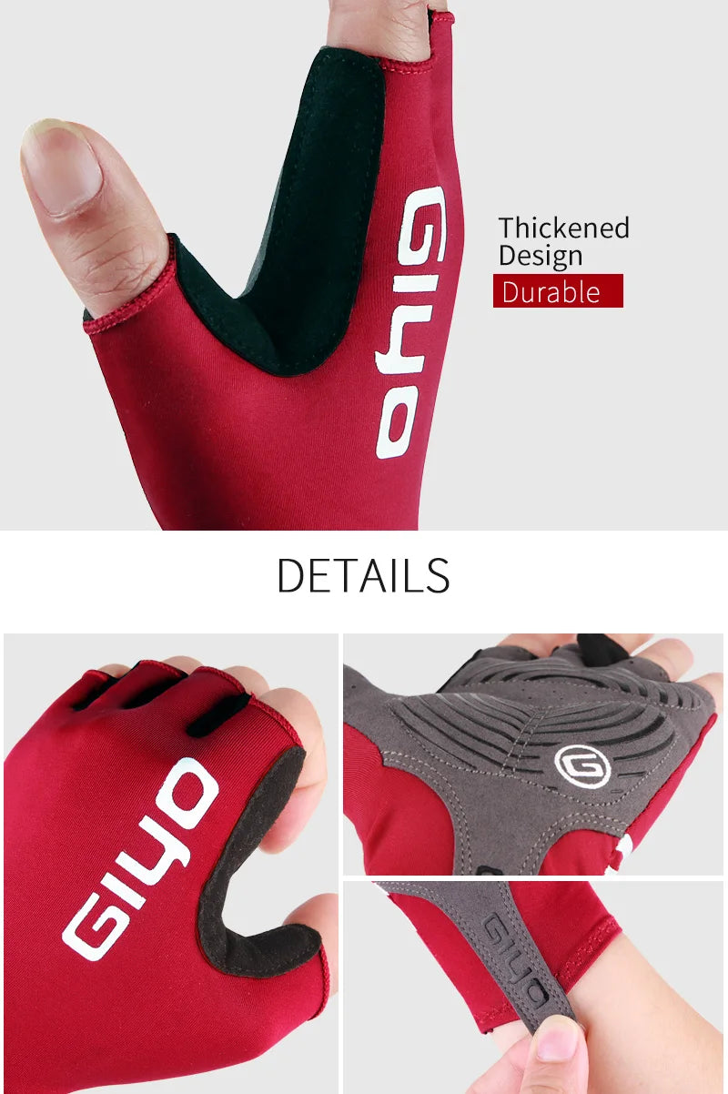 Giyo Breaking Wind Cycling Half Finger Gloves Anti-slip Bicycle Mittens Racing Road Bike Glove MTB Biciclet Guantes Ciclismo