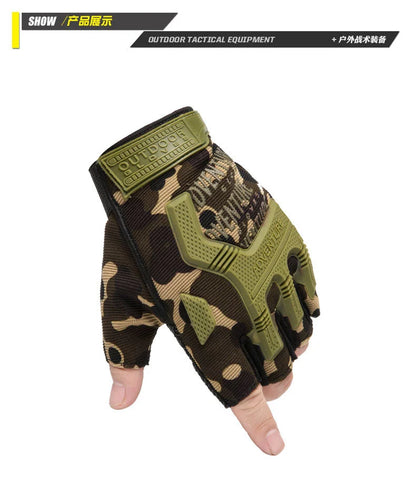 1Pair Gear Fingerless Hard Knuckle Tactical Gloves Men Half Finger Fitness Sport Gym Driving Riding Motorcycle Gloves