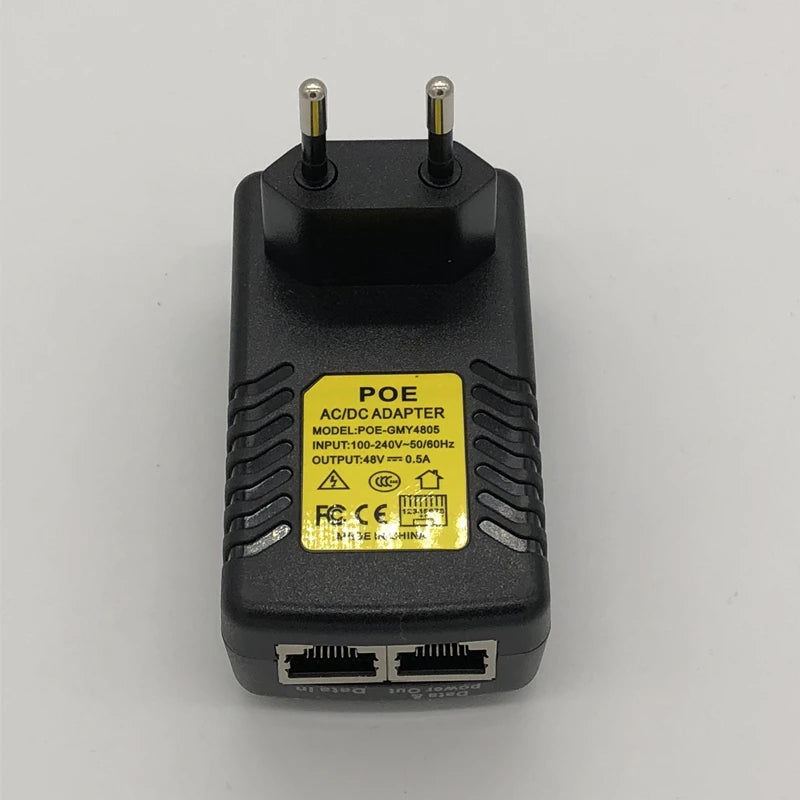 CCTV Security AC 110V-240V to DC 12V 24V 48V 0.5A 1A POE Injector power adapter Ethernet IP Camera Phone PoE Power Cord