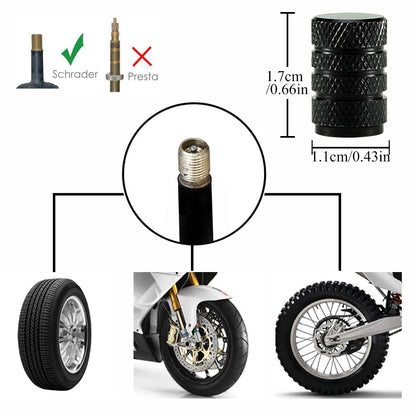 8Pc Tire Valve Caps Tyre Rim Stem Cover Dust Proof Auto Wheel Cap Aluminum Alloy Nipple Caps for Cars and Motorcycles Bikes