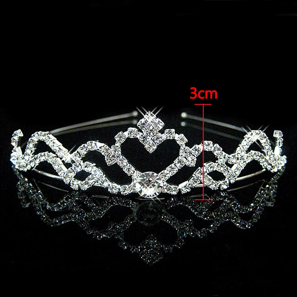 AINAMEISI Princess Crystal Tiaras and Crowns Headband Kid Girls Love Bridal Prom Crown Wedding Party Accessiories Hair Jewelry