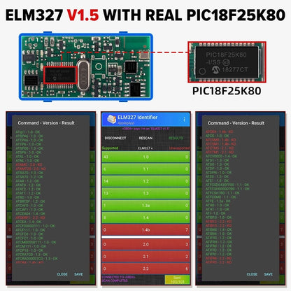 Lector de códigos de coche ELM327 V1.5 BT WiFi ELM 327 PIC18F25K80 Chip OBDII Herramienta de diagnóstico para iPhone/Android PK ICAR2 OBDSCAN Escáner