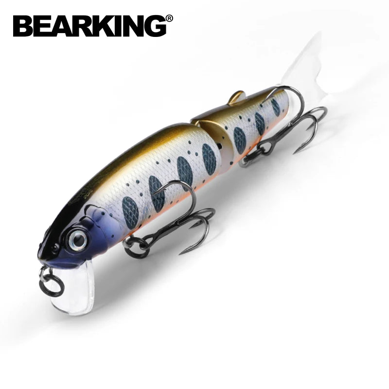 Señuelo de pesca profesional Bearking de 11,3 cm y 13,7 g, de calidad pececillo, cebo para nadar, cebo articulado, equipado con anzuelo negro o blanco