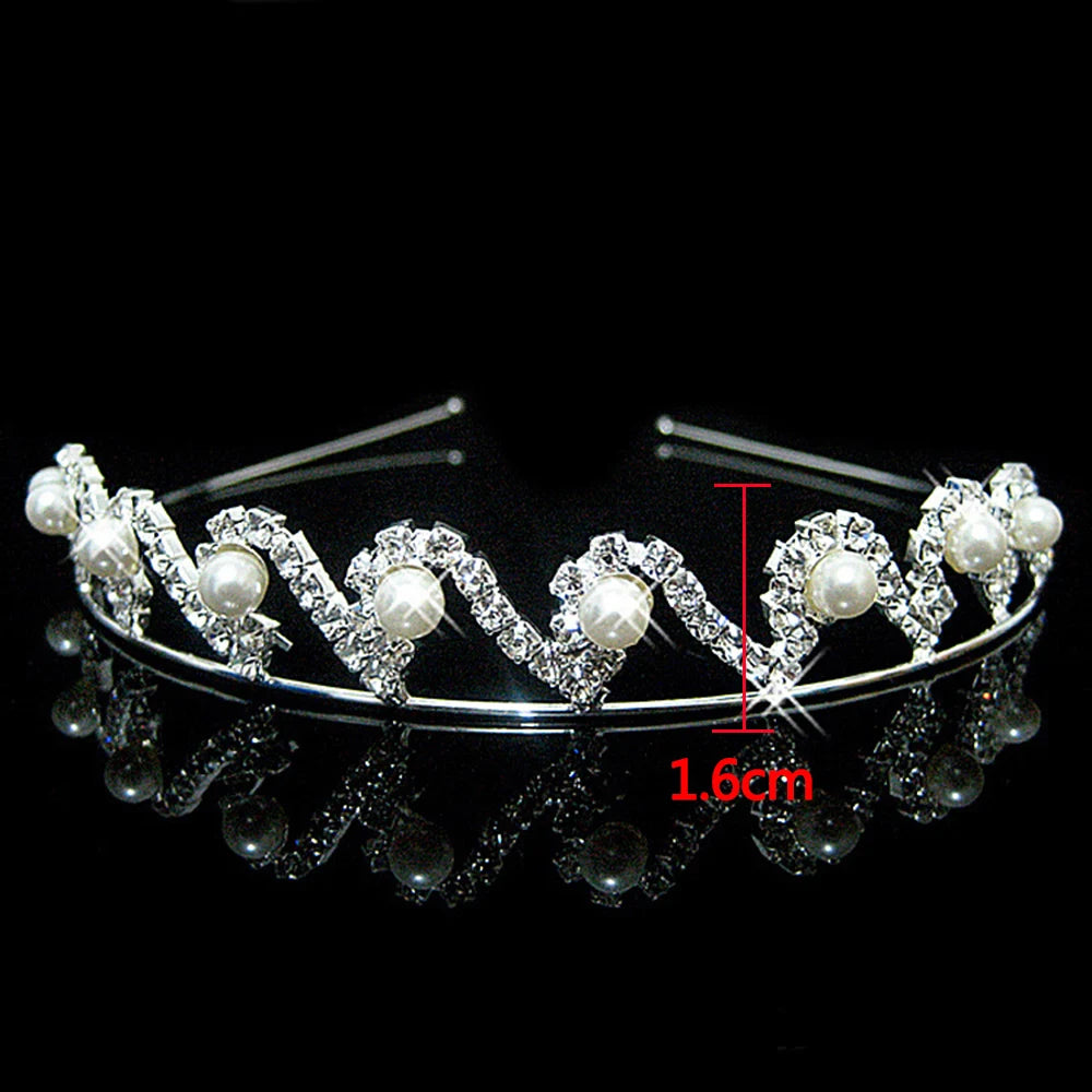 AINAMEISI Princess Crystal Tiaras and Crowns Headband Kid Girls Love Bridal Prom Crown Wedding Party Accessiories Hair Jewelry