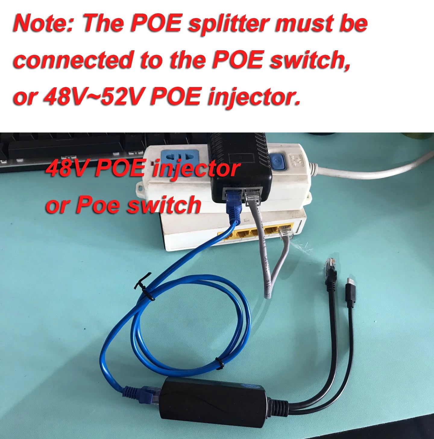 HKBTM POE Splitter 48V To 5V 12V Micro USB tpye-C BarrelJack  Power Supply for Huawei for Hikvision for Bobcat for Raspberry Pi