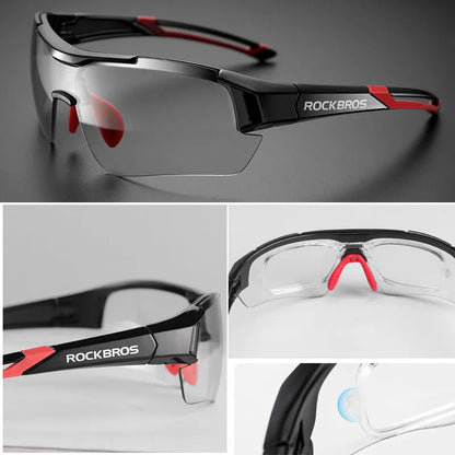 Gafas de ciclismo fotocromáticas ROCKBROS, gafas de sol para deportes al aire libre, gafas decolorantes, gafas para bicicleta de montaña y carretera, gafas para ciclismo