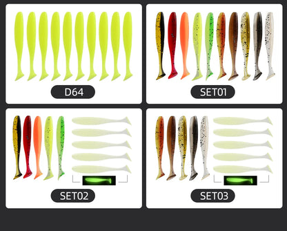 MEREDITH Easy Shiner Fishing Lures 50mm 65mm 75mm 100mm Wobblers Carp Fishing Soft Lures Silicone Artificial Plastic Baits