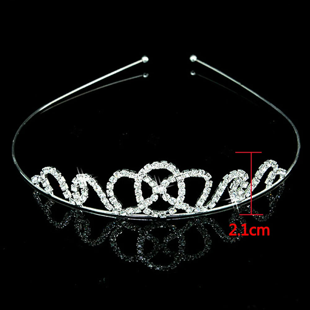 AINAMEISI Princess Crystal Tiaras and Crowns Headband Kid Girls Love Bridal Prom Crown Wedding Party Accessiories Hair Jewelry