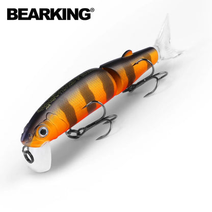 Señuelo de pesca profesional Bearking de 11,3 cm y 13,7 g, de calidad pececillo, cebo para nadar, cebo articulado, equipado con anzuelo negro o blanco