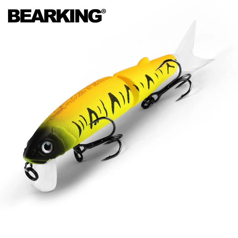 Señuelo de pesca profesional Bearking de 11,3 cm y 13,7 g, de calidad pececillo, cebo para nadar, cebo articulado, equipado con anzuelo negro o blanco