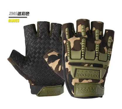 1Pair Gear Fingerless Hard Knuckle Tactical Gloves Men Half Finger Fitness Sport Gym Driving Riding Motorcycle Gloves