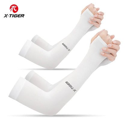 X-TIGER Cycling Arm Sleeves Ice Fabric  Anti-UV Sunscreen Running Cycling Sleeve Outdoor Sport Cycling Arm Warmers Men Women