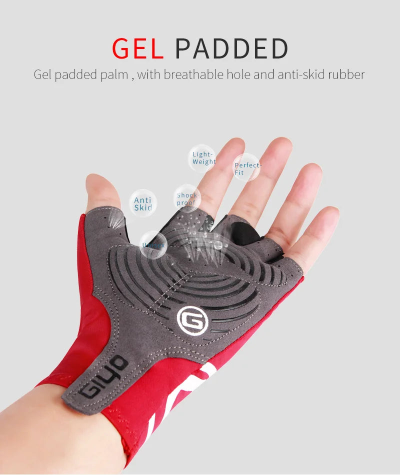 Giyo Breaking Wind Cycling Half Finger Gloves Anti-slip Bicycle Mittens Racing Road Bike Glove MTB Biciclet Guantes Ciclismo