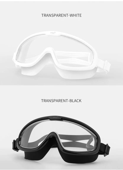 COPOZZ 2022 Anti-fog Swimming Goggles Whole Shaped Lens UV Protection with Big Silicone Frame Swimming Glasses for Men and Women