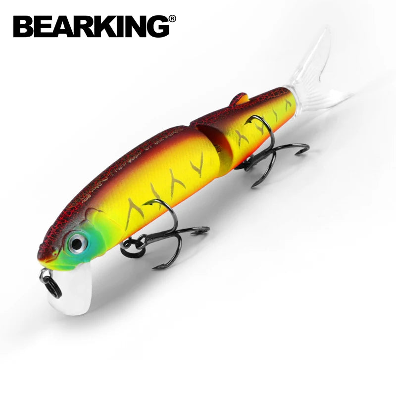 Señuelo de pesca profesional Bearking de 11,3 cm y 13,7 g, de calidad pececillo, cebo para nadar, cebo articulado, equipado con anzuelo negro o blanco