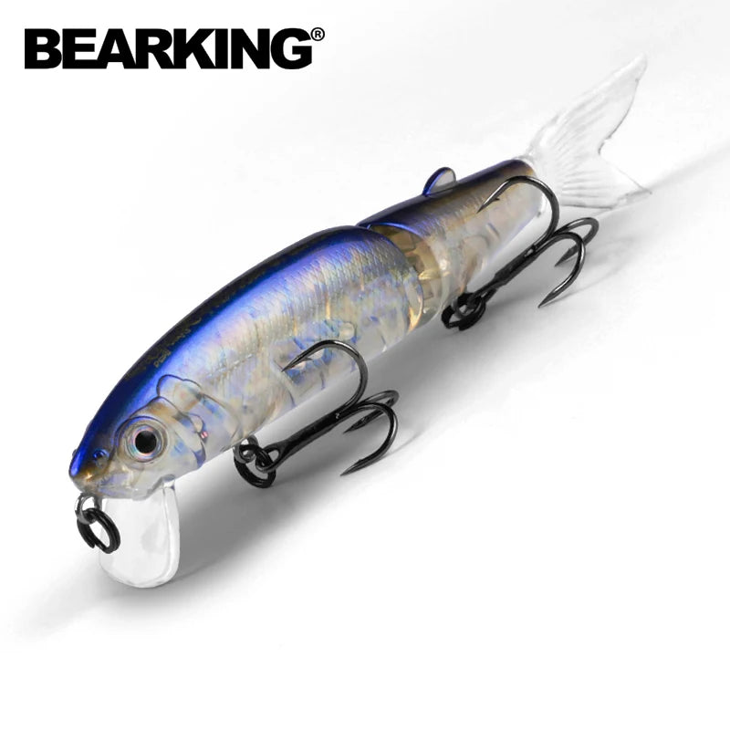 Señuelo de pesca profesional Bearking de 11,3 cm y 13,7 g, de calidad pececillo, cebo para nadar, cebo articulado, equipado con anzuelo negro o blanco