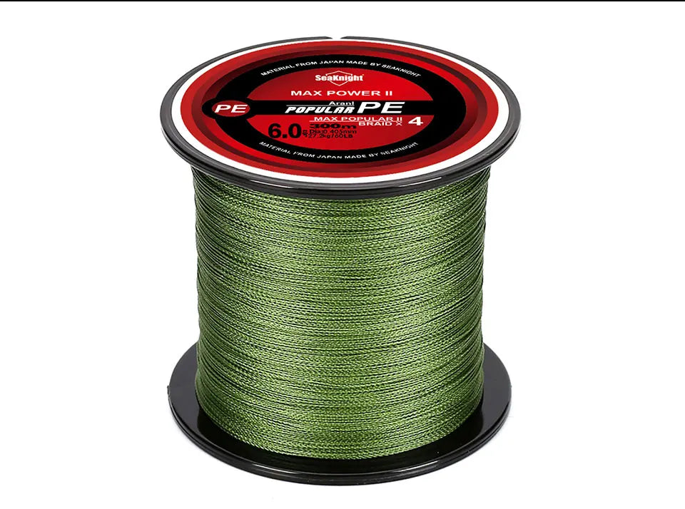 SeaKnight Brand TriPoseidon Series 4 Strands 300M PE Braided Fishing Line 8-60LB Multifilament Fishing Line Smooth Carp Fishing