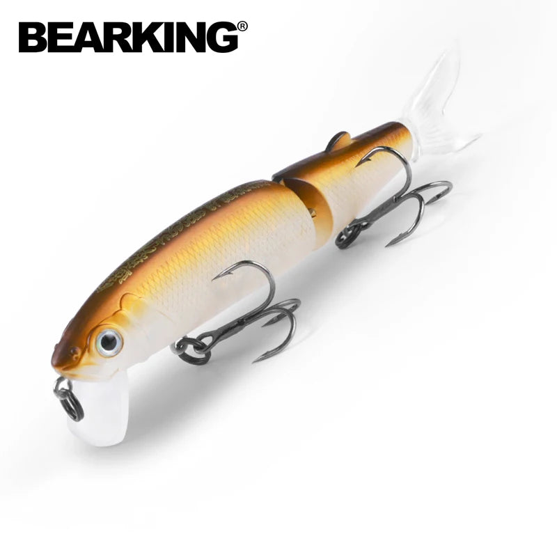 Señuelo de pesca profesional Bearking de 11,3 cm y 13,7 g, de calidad pececillo, cebo para nadar, cebo articulado, equipado con anzuelo negro o blanco