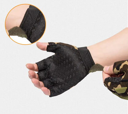 1Pair Gear Fingerless Hard Knuckle Tactical Gloves Men Half Finger Fitness Sport Gym Driving Riding Motorcycle Gloves