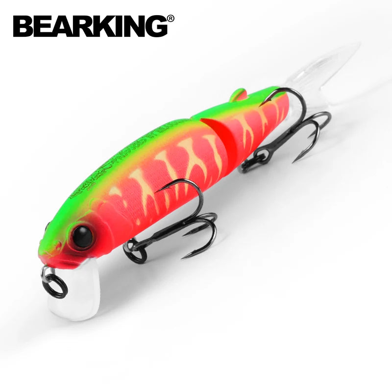 Señuelo de pesca profesional Bearking de 11,3 cm y 13,7 g, de calidad pececillo, cebo para nadar, cebo articulado, equipado con anzuelo negro o blanco