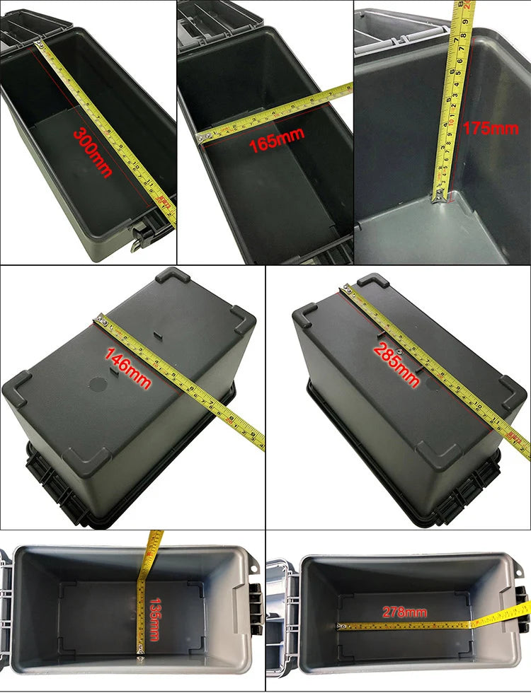 Caja de plástico para municiones, caja de seguridad para armas, caja de municiones ligera y de alta resistencia, caja de almacenamiento para accesorios de municiones, caja de seguridad para balas