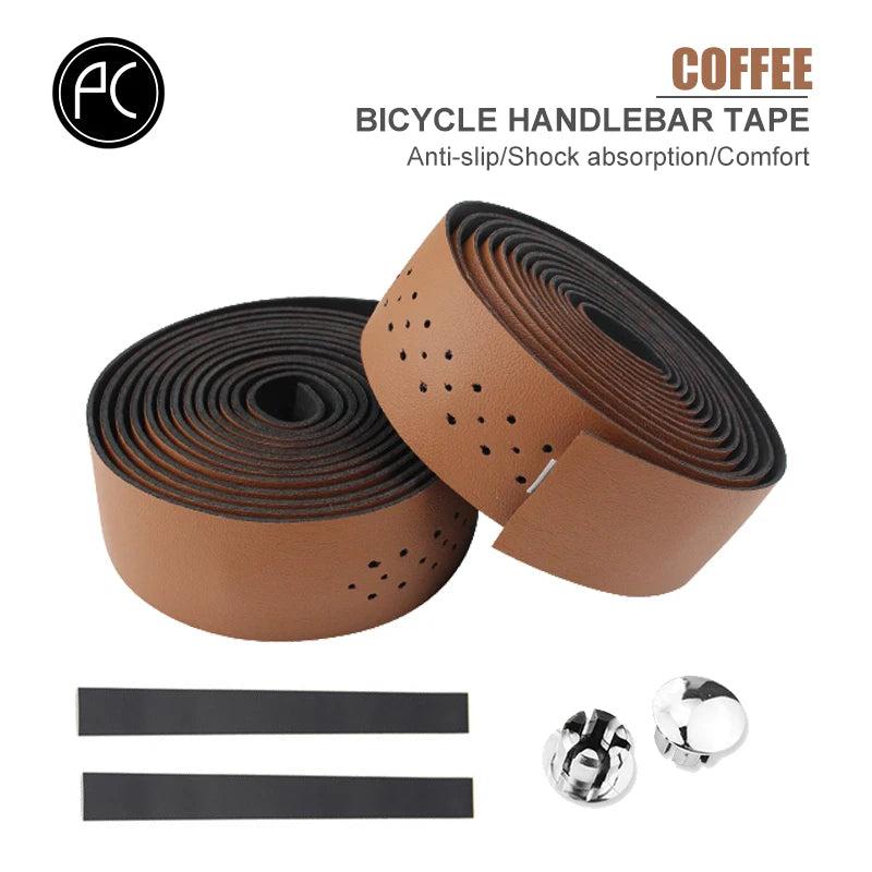 Cinta para manillar de bicicleta PCycling, de cuero sintético perforado, suave y transpirable, para bicicleta de montaña y de carretera