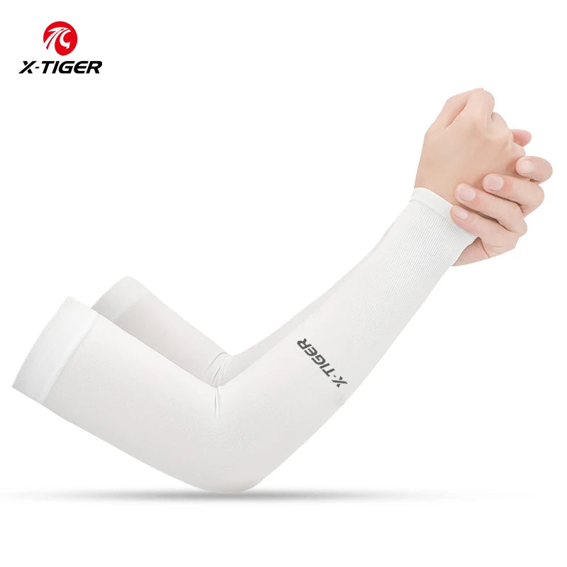 Mangas de ciclismo X-TIGER Tejido de hielo Protector solar anti-UV Manga de ciclismo para correr Deportes al aire libre Calentadores de brazos de ciclismo para hombres y mujeres