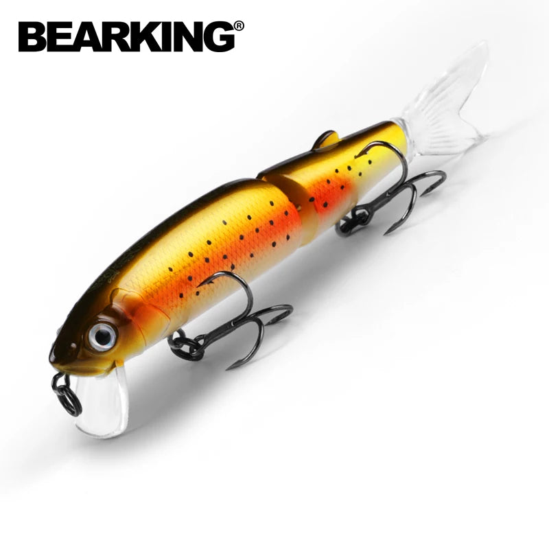 Señuelo de pesca profesional Bearking de 11,3 cm y 13,7 g, de calidad pececillo, cebo para nadar, cebo articulado, equipado con anzuelo negro o blanco