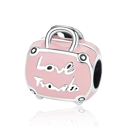 Original 925 Sterling Silver Charm Bead Travel London Bus Camera Suitcase Paris Charms Fit Pan Brand Bracelets Women Diy Jewelry