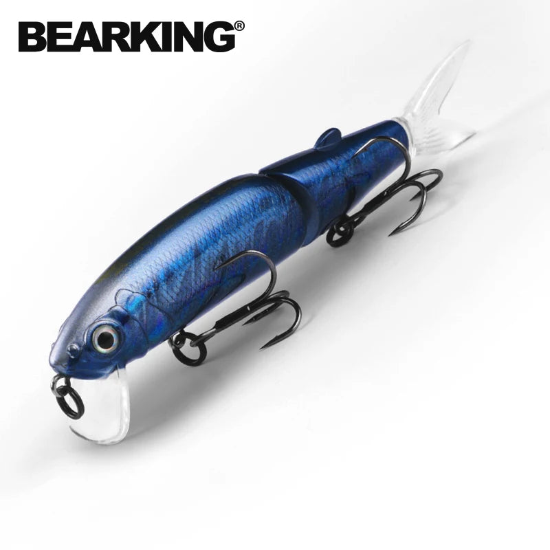 Señuelo de pesca profesional Bearking de 11,3 cm y 13,7 g, de calidad pececillo, cebo para nadar, cebo articulado, equipado con anzuelo negro o blanco