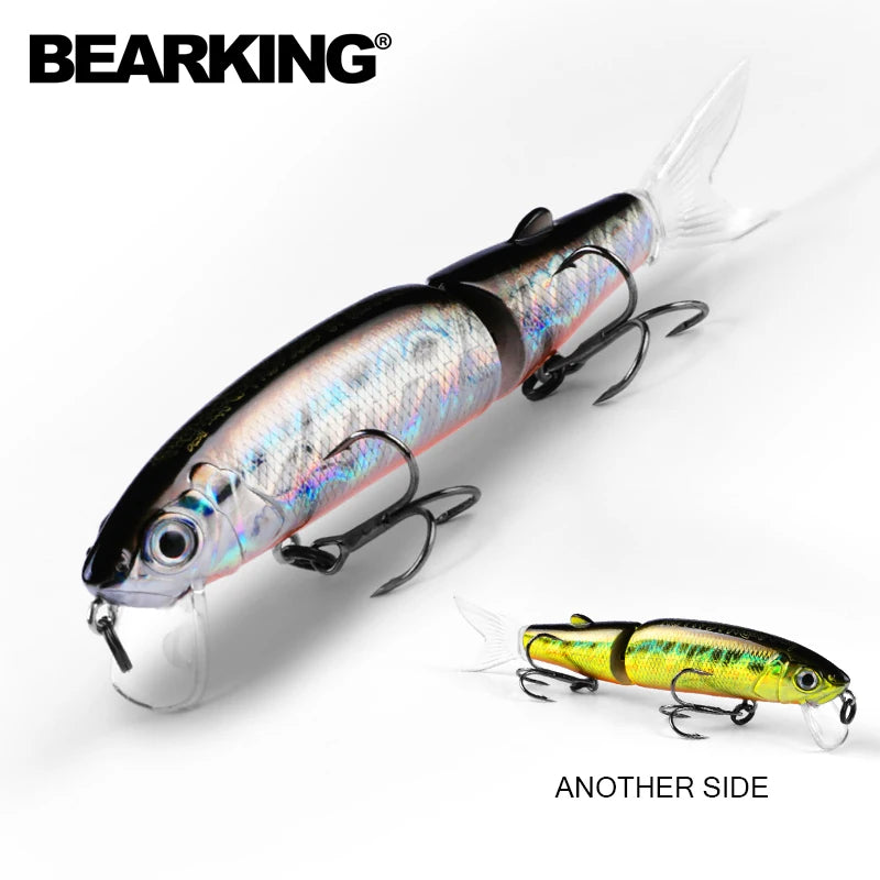 Señuelo de pesca profesional Bearking de 11,3 cm y 13,7 g, de calidad pececillo, cebo para nadar, cebo articulado, equipado con anzuelo negro o blanco