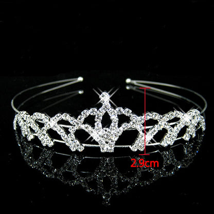 AINAMEISI Princess Crystal Tiaras and Crowns Headband Kid Girls Love Bridal Prom Crown Wedding Party Accessiories Hair Jewelry