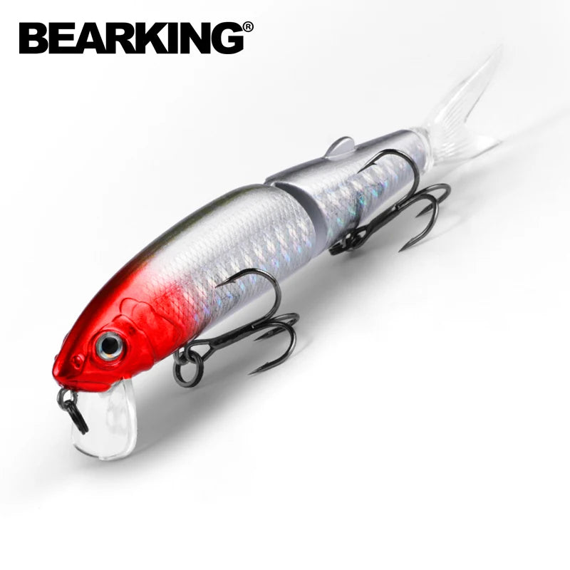 Señuelo de pesca profesional Bearking de 11,3 cm y 13,7 g, de calidad pececillo, cebo para nadar, cebo articulado, equipado con anzuelo negro o blanco