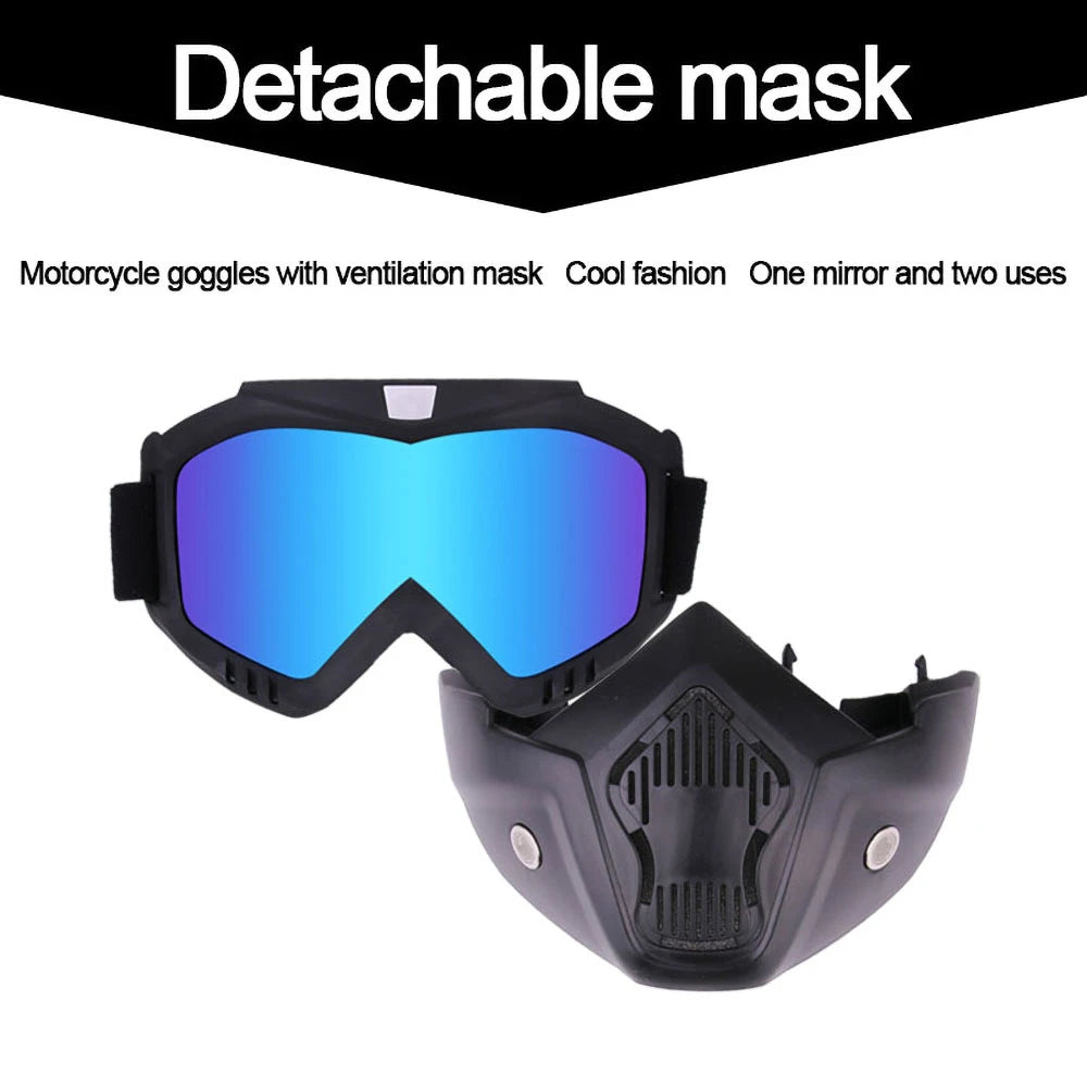 Dustproof Motocross Glasses Adjustable Motorcycle Goggles Breathable Full Face Protective Motorbike Dirt Bike Off-road Mask