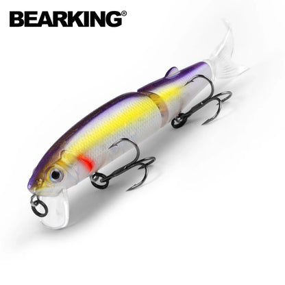 Señuelo de pesca profesional Bearking de 11,3 cm y 13,7 g, de calidad pececillo, cebo para nadar, cebo articulado, equipado con anzuelo negro o blanco