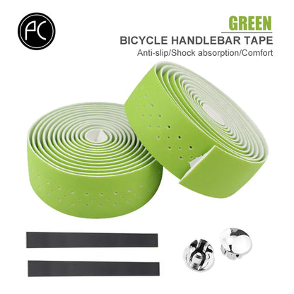 Cinta para manillar de bicicleta PCycling, de cuero sintético perforado, suave y transpirable, para bicicleta de montaña y de carretera