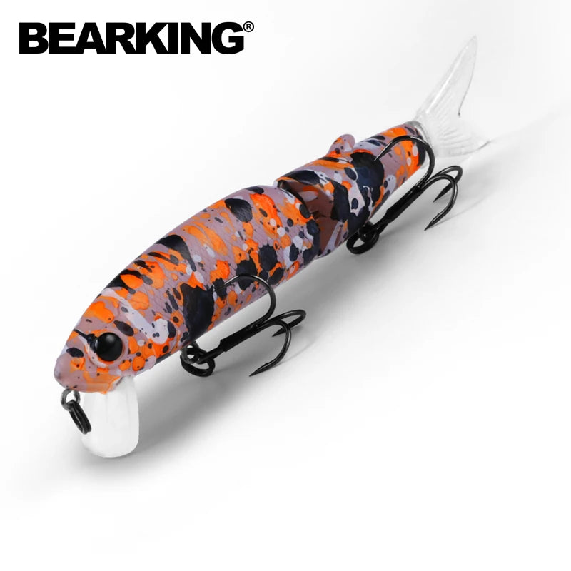 Señuelo de pesca profesional Bearking de 11,3 cm y 13,7 g, de calidad pececillo, cebo para nadar, cebo articulado, equipado con anzuelo negro o blanco